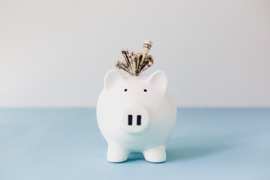 Picture of piggy bank with money